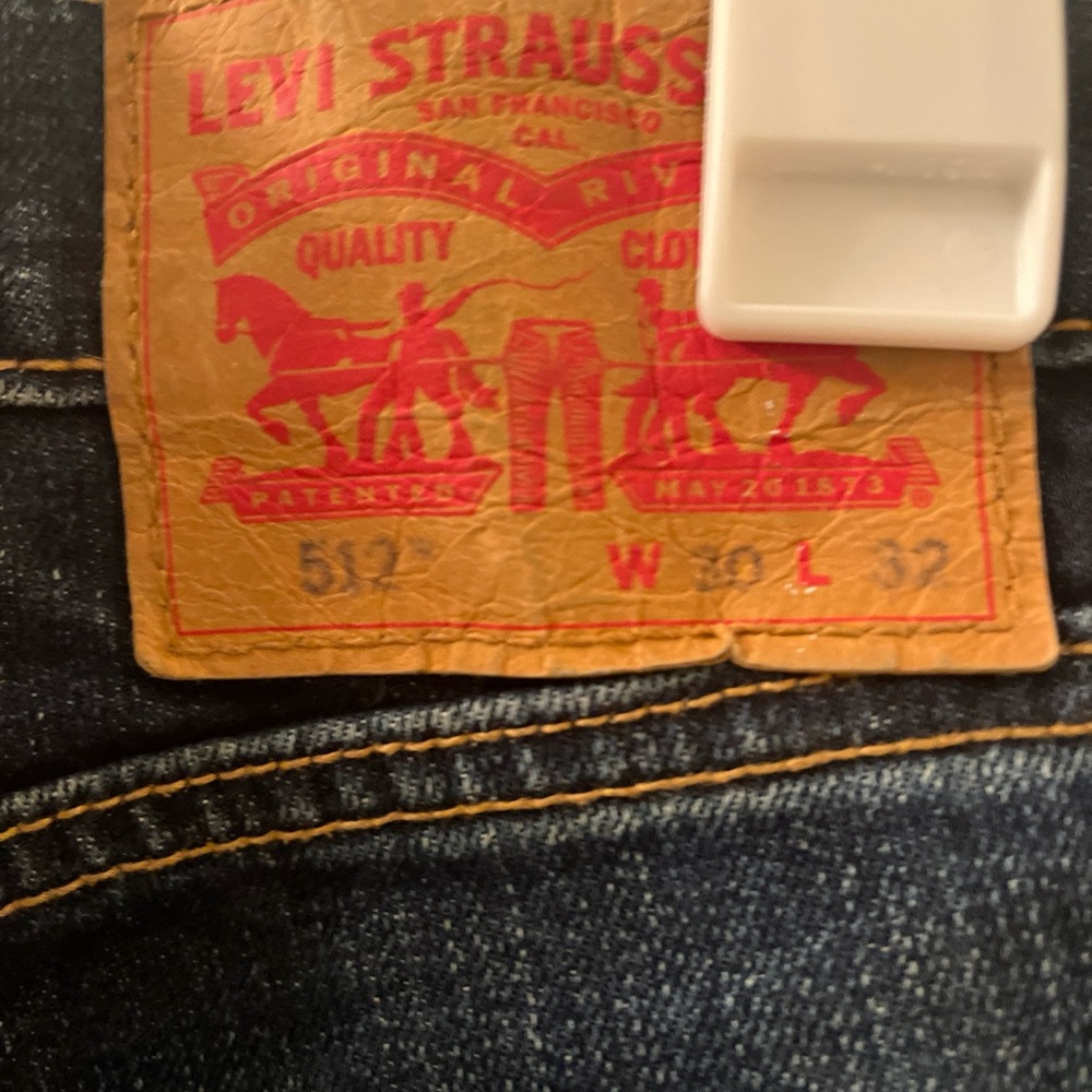 Levi Strauss 512 Men's Blue Denim Jeans Zip Button Pockets Size 30x32 - Picture 8 of 16